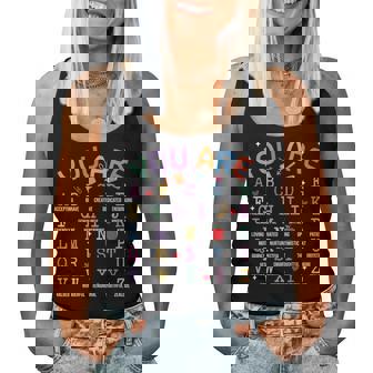 You Are Letters Alphabet Learn Abcs Inspiration Teacher Life Women Tank Top | Seseable FR