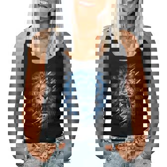 Lions Blue Animal School Sport Fan Lion Women Tank Top - Monsterry