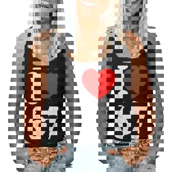 I Love 67 I Heart 67 Birthday For Couple Women Tank Top | Seseable FR