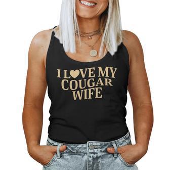 I Love My Cougar Wife I Heart My Cougar Wife On Back Women Tank Top - Monsterry
