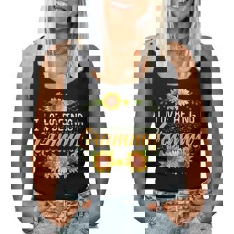 I Love Being A Grammy Sunflower Women Tank Top - Monsterry