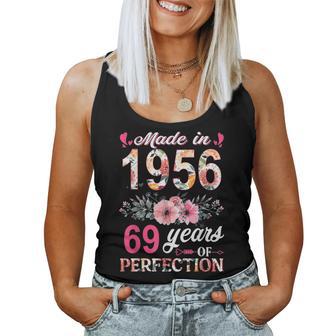 Made In 1956 Floral 69 Year Old 69Th Birthday Women Women Tank Top - Thegiftio UK