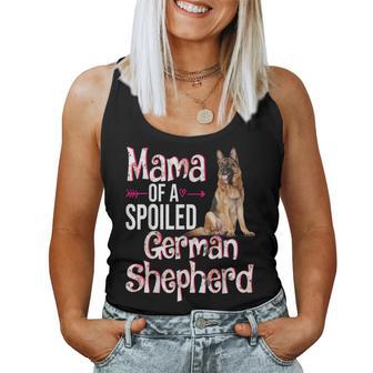 Mama Of A Spoiled German Shepherd Mother's Day Floral Dog Women Tank Top - Thegiftio UK
