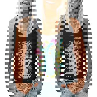 Marian Floral Blessed Mother Mary Catholic Girls Women Tank Top - Monsterry