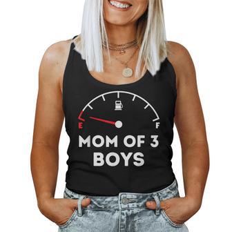 Mom Of 3 Boys Running On Empty Women Tank Top - Thegiftio UK