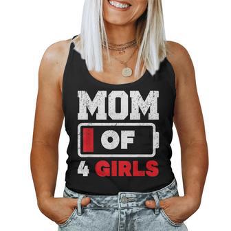 Mom Of 4 Girls Battery Low Mother's Day Women Tank Top - Thegiftio UK