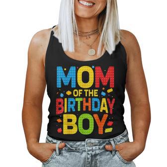 Mom Of The Birthday Boy Building Block Birthday Party Women Tank Top - Thegiftio