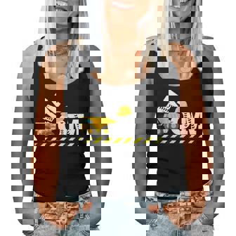 Mom Of The Birthday Boy Excavator Construction Matching Women Tank Top - Monsterry