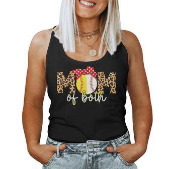 Mom Of Both Leopard Game Day Baseball Softball Mother's Day Women Tank Top - Thegiftio UK