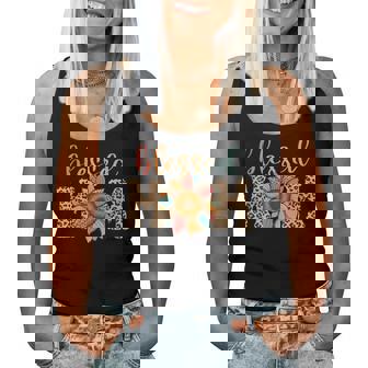 Blessed Mom Leopard Print Sunflower Mama Women Tank Top | Mazezy
