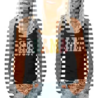 Nama Retro Groovy Print Mom Cute Mother's Day Grandma Women Tank Top - Monsterry