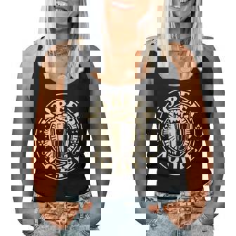 No Beer No Life ヴィンテージ飲酒 ビール愛好家向け 左胸 レディースタンクトップ - Kawaiitshirt