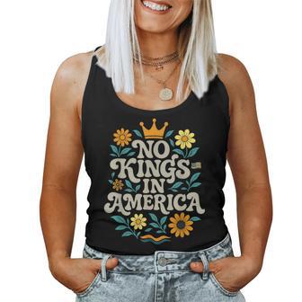 No King In American Retro Floral 70S Democracy Women Women Tank Top - Thegiftio