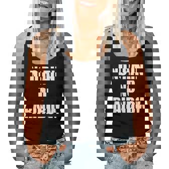 No Rain No Rainbow ポジティブ インスピレーション モチベーションを高める引用 レディースタンクトップ - Kawaiitshirt