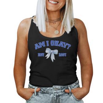 Am I Okay Cowgirl Coquette Bow Girl Women Tank Top - Thegiftio UK