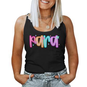 Para Retro Back To School Paraprofessional Parapro Women Tank Top - Thegiftio UK