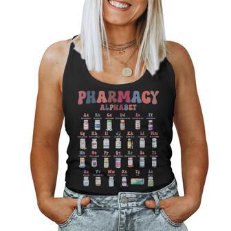 Pharmacy Alphabet Pharmacist Technician Medicine Nurse Pills Women Tank Top - Thegiftio UK