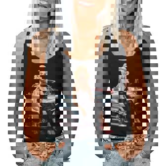 Pinup Girl ビンテージクラシックカー ホットロッド ロカビリー レディースタンクトップ - Kawaiitshirt