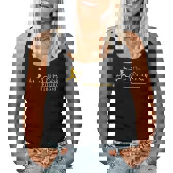 Pittsburgh Lovers Skyline Retro Baseball Heartbeat Women Women Tank Top - Thegiftio