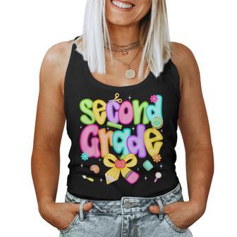 Preppy Second Grade Back To School 2Nd Grade Teacher Girls Women Tank Top - Thegiftio UK