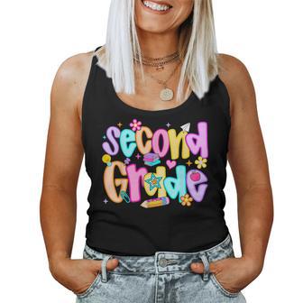 Preppy Second Grade Back To School 2Nd Grade Teachers Girls Women Tank Top - Thegiftio UK