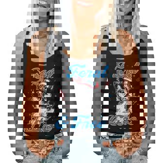 Raccoon Feral And Free 4Th July American Flag Women Women Tank Top - Monsterry