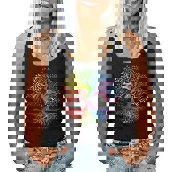 Rainbow Tree Of Life Lgbtq Lesbian Gay Pride Flag Ally Women Tank Top - Monsterry