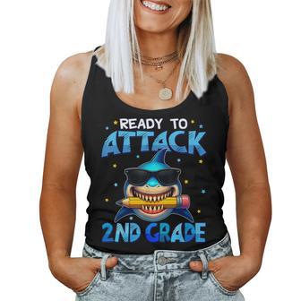 Ready To Attack 2Nd Grade Shark First Day Of School Boys Women Tank Top - Thegiftio UK