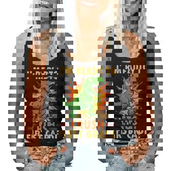 Ready To Crush First Grade 1St Day Of School Dinosaur Boys Women Tank Top - Thegiftio