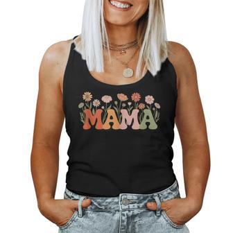 Retro Floral Mama Boho Wildflower Motherhood Mother's Day Women Tank Top - Thegiftio UK