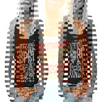 Retro Do Not Pet Emotionalupport Human Groovy レディースタンクトップ - Kawaiitshirt