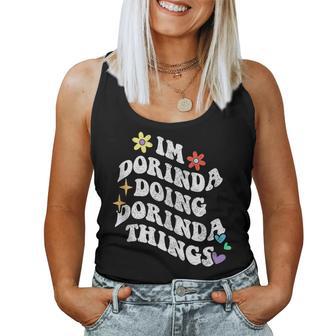 Retro Groovy Im Dorinda Doing Dorinda Things Mother's Women Tank Top - Thegiftio UK