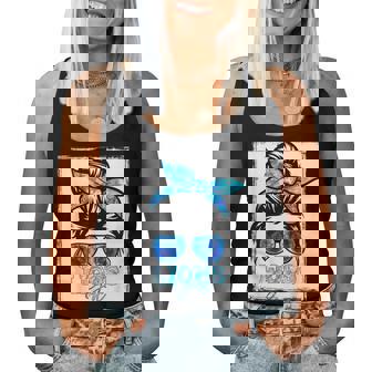 Retro Lion Girl Messy Bun Sports Team Matching Outfit Women Tank Top | Mazezy