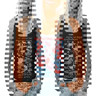 Retro Rejecting Kings Since 1776 Boho Floral Girls Women Tank Top | Mazezy