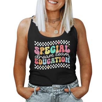 Retro Special Education Squad Groovy Dream Team Sped Teacher Women Tank Top - Thegiftio UK