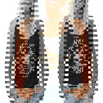Retro Vintage Chicken Raising & Jesus Praising Women Tank Top - Monsterry