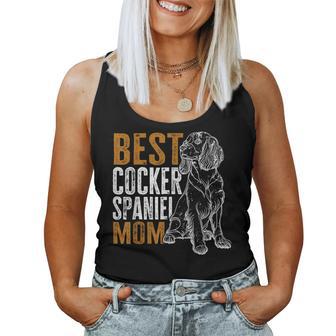 Retro Vintage Cocker Spaniel Mom Best Dog Lover Women Tank Top - Thegiftio UK