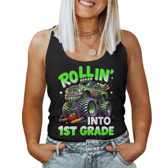 Rollin' Into 1St Grade Monster Truck Back To School Boys Women Tank Top - Thegiftio UK