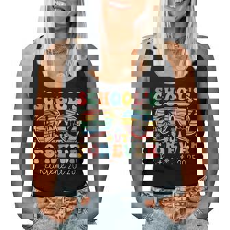 School's Out Forever Retired Teacher 2025 Groovy Retirement Women Tank Top | Mazezy