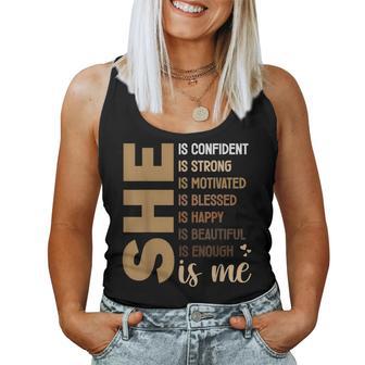 She Is Me Black Beautiful Strong Blessed Women Tank Top - Thegiftio UK