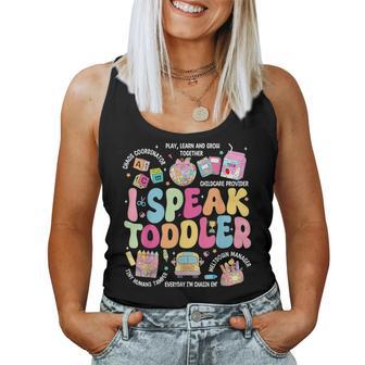 I Speak Toddler Back To School Teacher Women Tank Top - Thegiftio UK