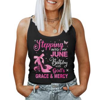 Stepping Into My June Birthday Queen Girl Women Tank Top - Thegiftio UK