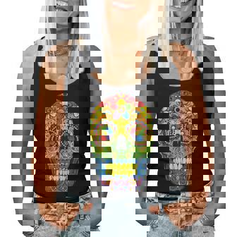 Sugarkull Lgbt Gay Pride Rainbow Flag Day Of The Dead レディースタンクトップ - Kawaiitshirt