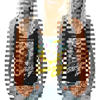 Sunflower Cat 黒猫 ひまわり 向日葵 アメコミ ネタアイテム レディースタンクトップ - Kawaiitshirt