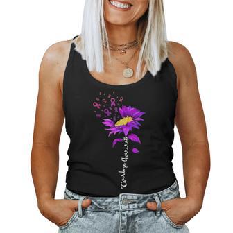 Sunflower Overdose Awareness Support Purple End Addiction Women Tank Top - Thegiftio UK