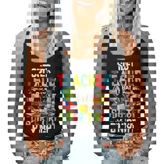 Super Teacher By Day Super Tired By Night Women Tank Top | Seseable CA