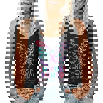 Support Squad Thyroid Cancer Awareness Butterfly Women Tank Top - Thegiftio