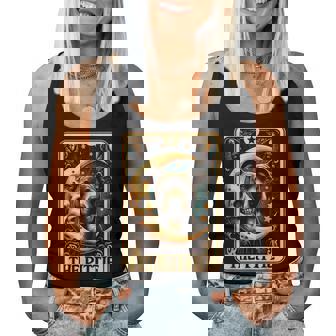 Tarot Card Crescent Moon Pit-Bull Dog Pittie Mom Halloween Women Women Tank Top | Seseable CA