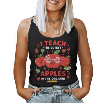 I Teach The Cutest Apples In The Orchard Cute Fall Teacher Women Tank Top - Thegiftio UK