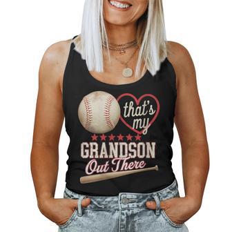 That's My Grandson Out There Baseball Grandma Women Tank Top - Thegiftio UK